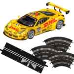 Carrera D124 23943 Ferrari 458 Italia GT3 "Team Sport Garage, No.52" + + 30361 1/60 kanyar (új, 3 db-os) + Pit Lane Adapter unit (új)