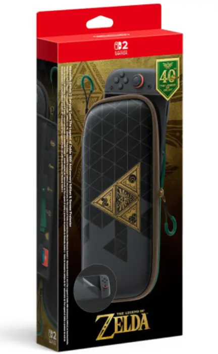 Nintendo Switch 2 Carrying Case & Screen Protector - The Legend of Zelda 40th Anniversary Edition